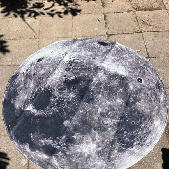 Moon Print Round Rug - Picture 2 of 3